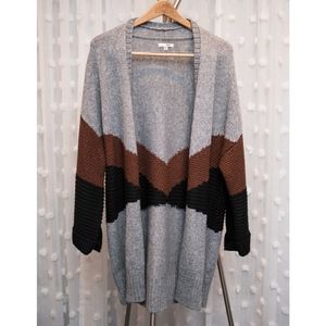 Oversized Gray 3/4 Sleeve Sweater